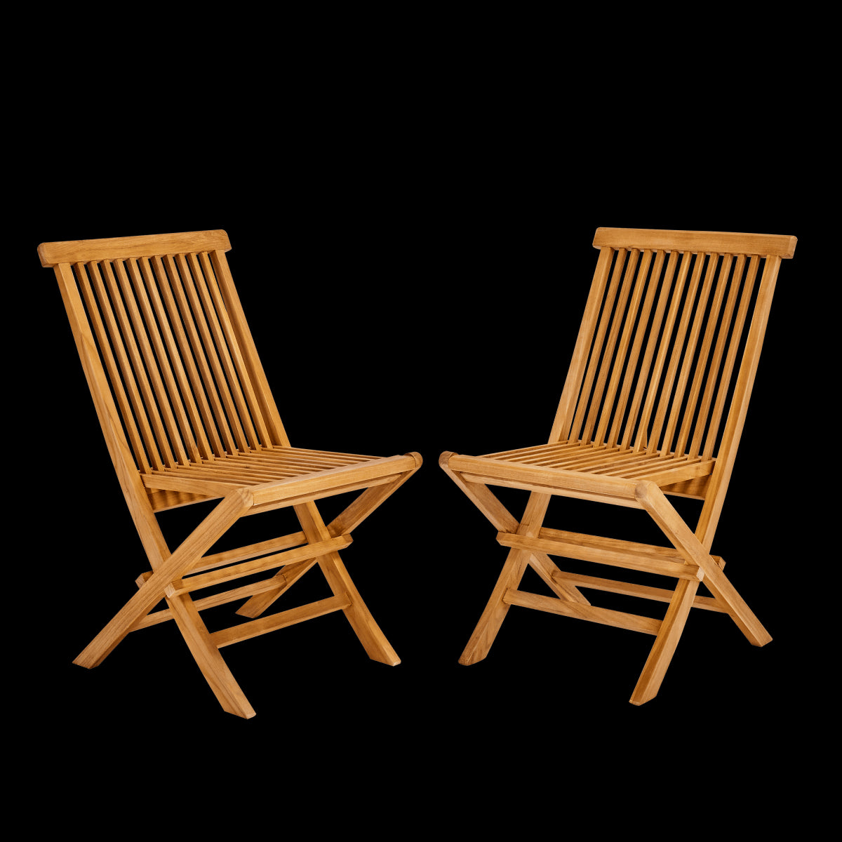 ANTEA ORIGAMI NATERIAL Set 2 chairs in teak 61X48X88