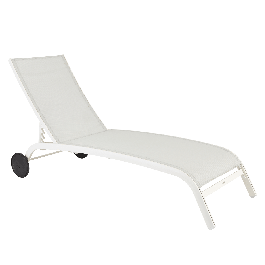 BED LYRA II NATERIAL Aluminum, textilene, white