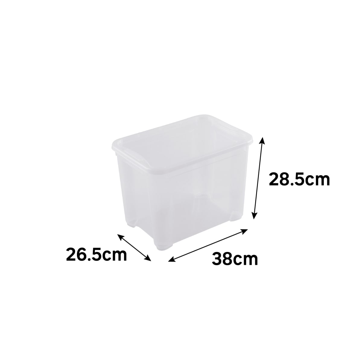 CONTAINER WITH LID T-BOX S W38xD26.5xH28.5CM 18LT TRANSPARENT PLASTIC LID