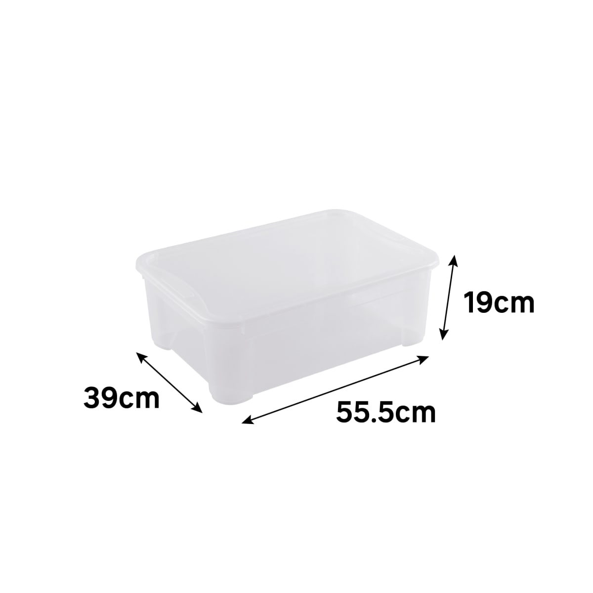 Bricocenter T BOX M L55.5xP39xH19CM 30LT TRANSPARENT PLASTIC LID CONTAINER