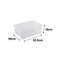 T BOX M L55.5xP39xH19CM 30LT TRANSPARENT PLASTIC LID CONTAINER