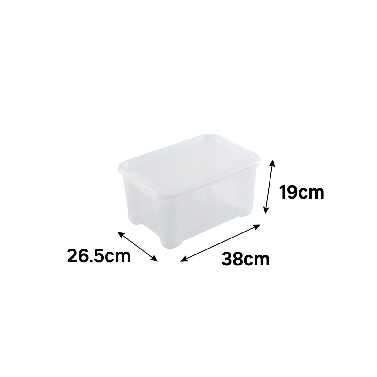 Bricocenter T-BOX XS LID L38xP26.5xH19CM 11LT TRANSPARENT PLASTIC CONTAINER WITH LID