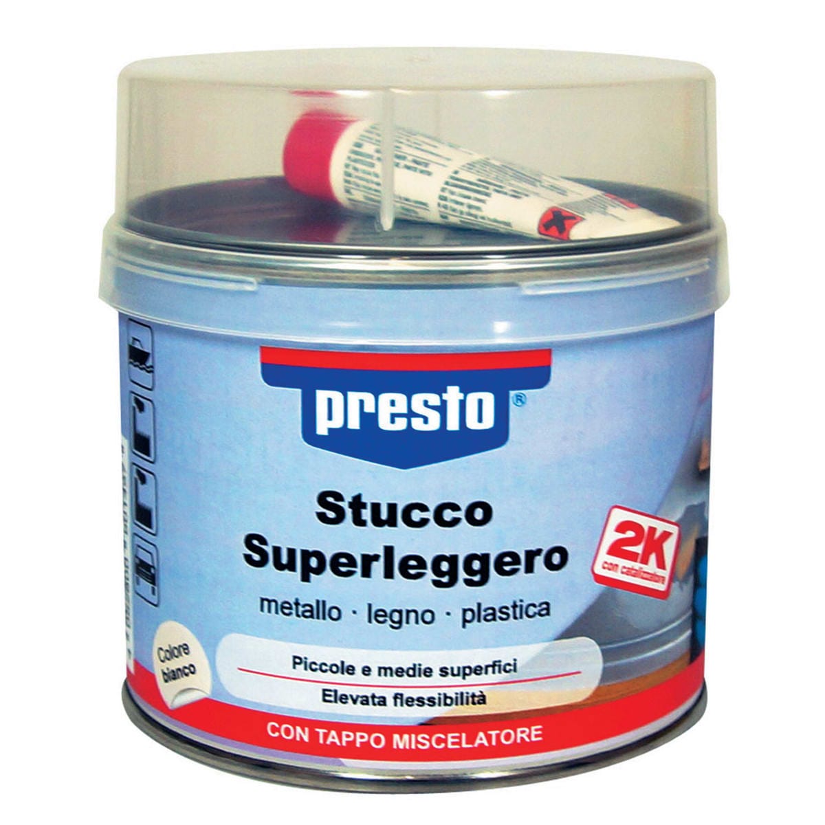 Bricocenter TWO-COMPONENT SUPER-LIGHTWEIGHT WHITE MULTI-SUPPORT PUTTY PRESTO 420 G