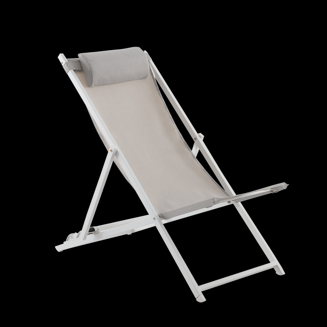 CRUZ NATERIAL LOUNGE CHAIR WITH CUSHION 113.5X58 WHITE