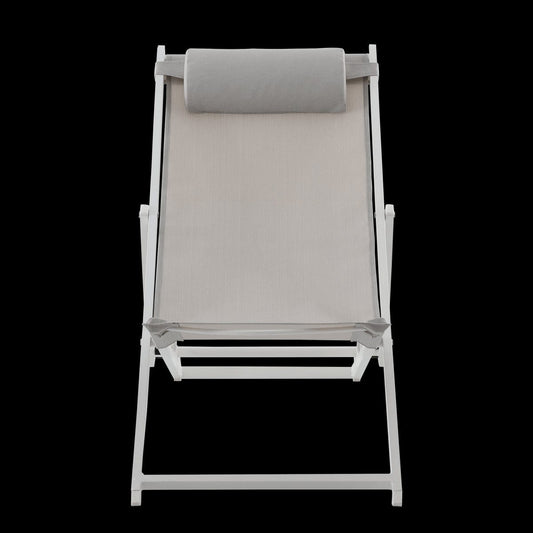 Bricocenter CRUZ NATERIAL LOUNGE CHAIR WITH CUSHION 113.5X58 WHITE