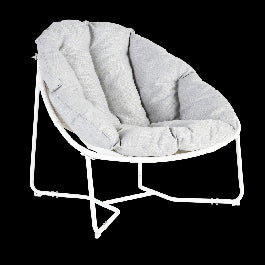 MOON NATERIAL WHITE 92X95.5X79.6 ARMCHAIR WITH UPHOLSTERED CUSHION