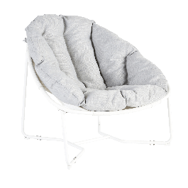 MOON NATERIAL WHITE 92X95.5X79.6 ARMCHAIR WITH UPHOLSTERED CUSHION