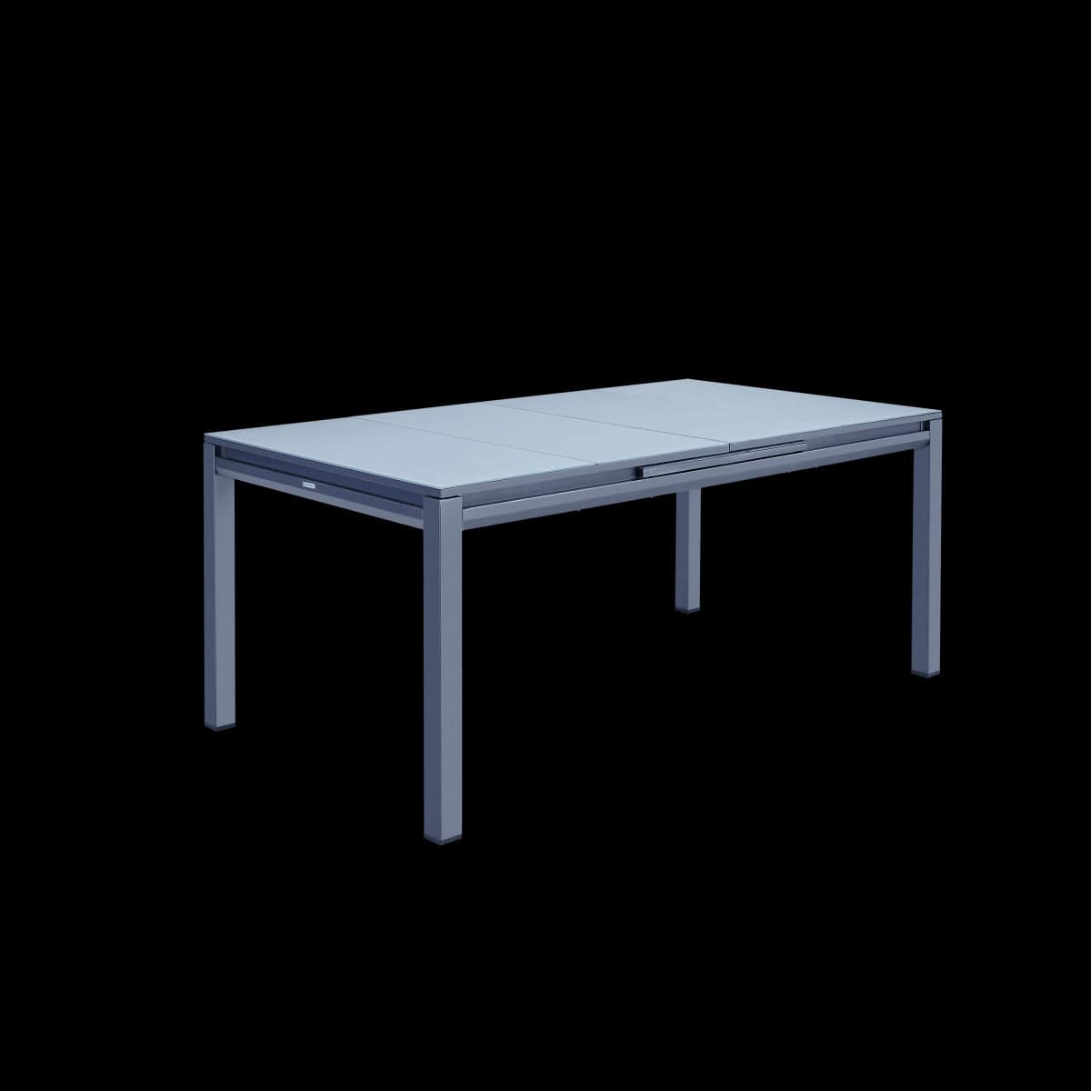 Bricocenter ODYSSEA II EASY NATERIAL TABLE 180/240X100 ANTHRACITE ALUMINUM GLASS TOP