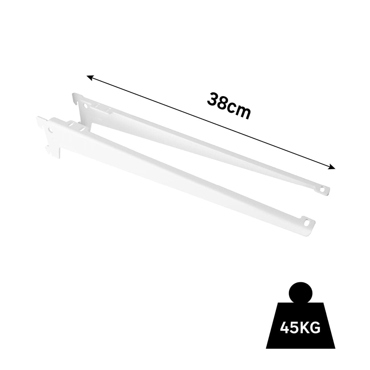 Bricocenter PAIR OF CORNER SHELVES 38 CM WHITE SPACEO