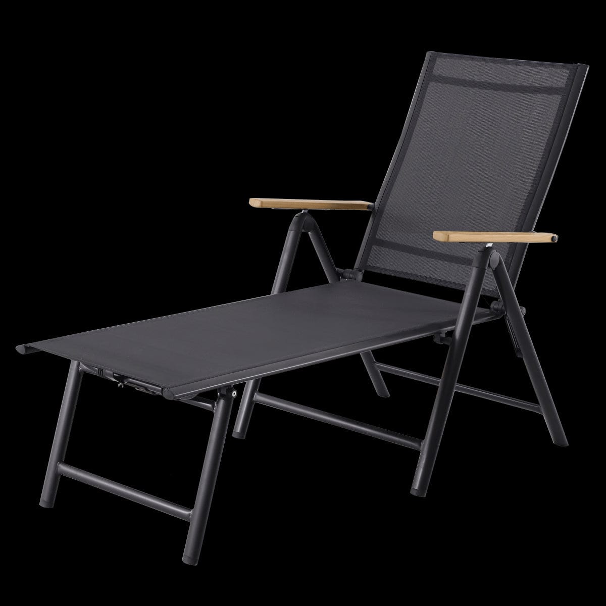 Bricocenter NATERIAL ORIS ORIGAMI MULTI-POSITION LOUNGER ALUMINIUM TEXTILENE ANTHRACITE