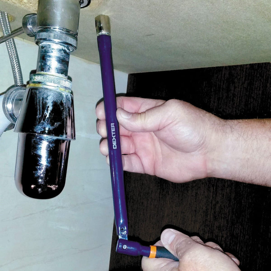 Bricocenter DEXTER TELESCOPIC WASHBASIN SPANNER FOR FLAT NUT SIZES 8.10.12.13.14MM - 3/8 1/4