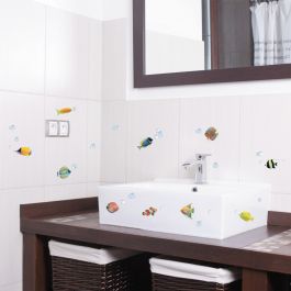 COLOURFUL FISHES CERAMIC STICKER 15.5X34 CM