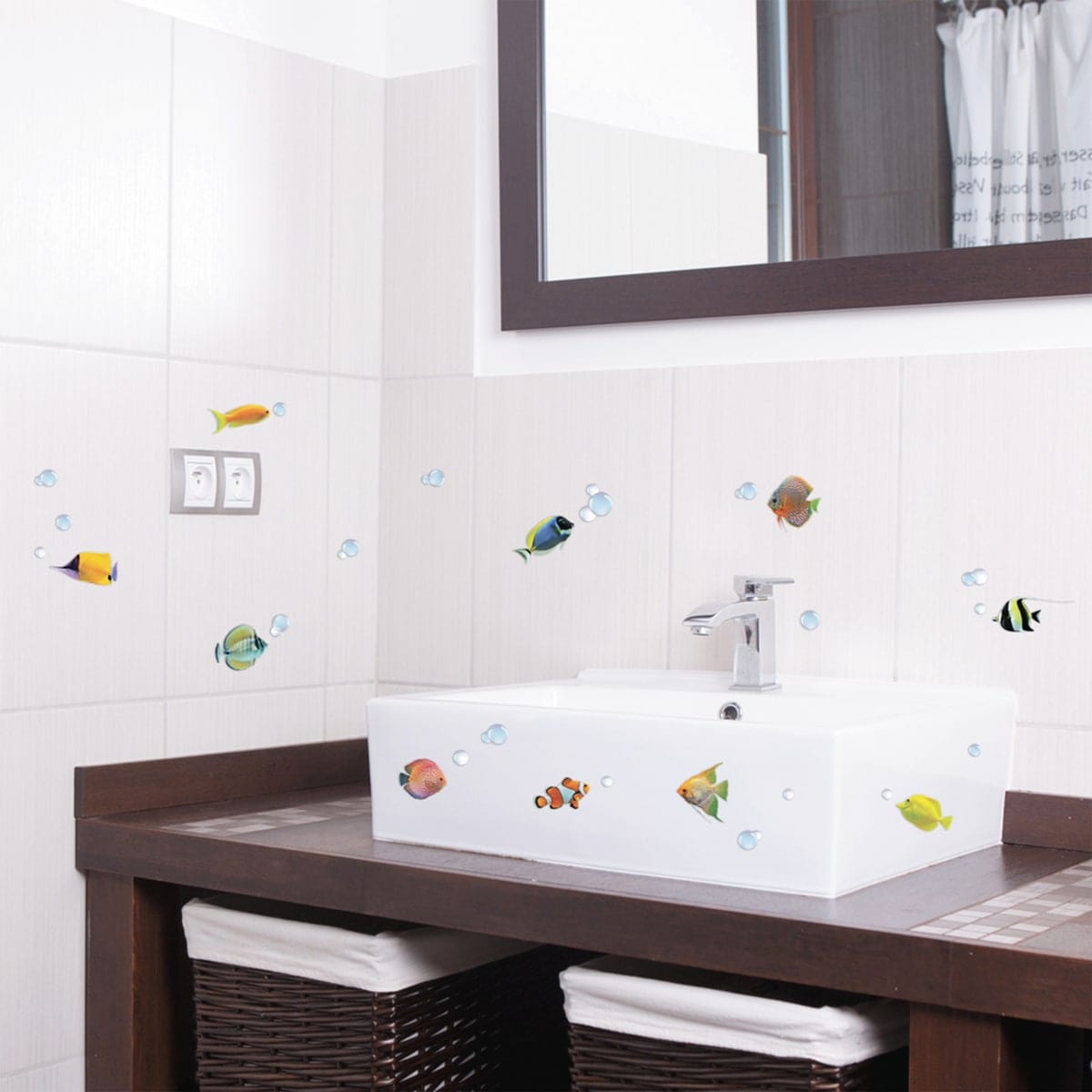 Bricocenter COLOURFUL FISHES CERAMIC STICKER 15.5X34 CM