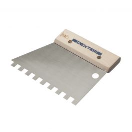 SPATULA 180MM DEXTER TOOTH 10X10MM FOR GLUE HARDENED STEEL WOODEN HANDLE