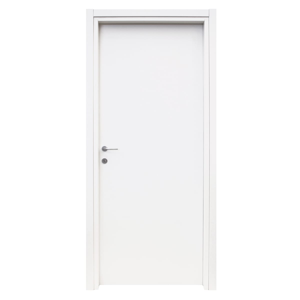 Bricocenter DOOR ANNA WHITE 80X210 CM REVERSIBLE HINGED DOOR CHROME HARDWARE