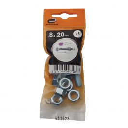 8 X20 MM HEX HEAD BOLT. NUT