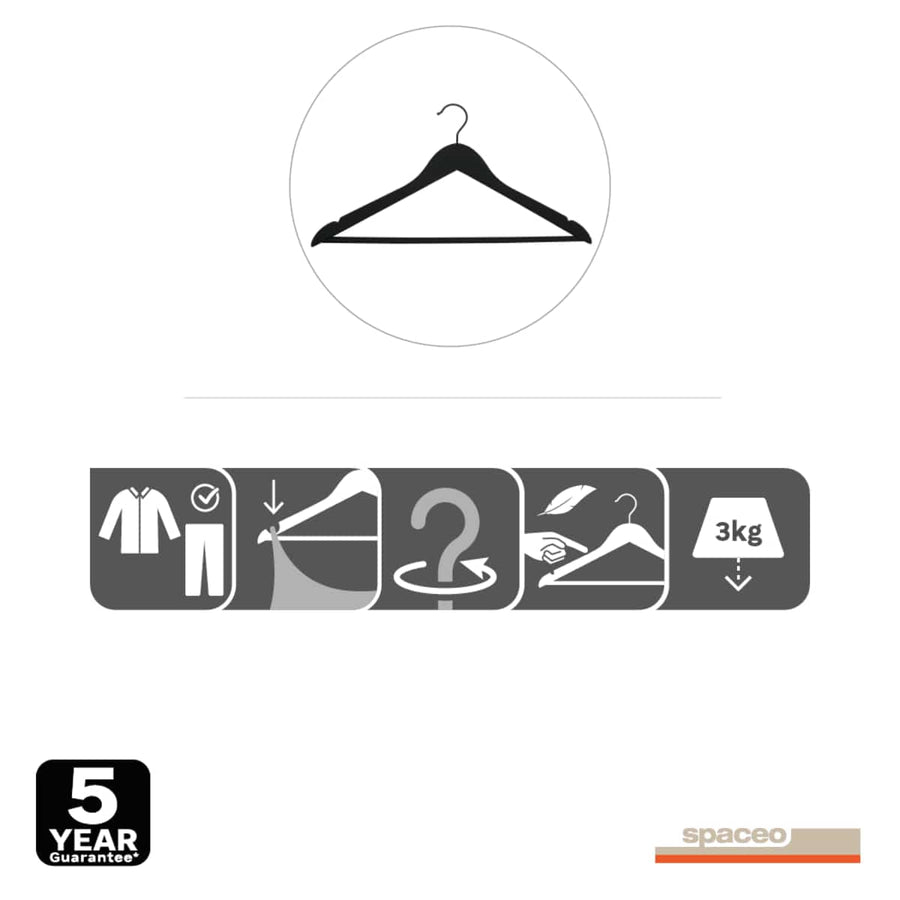 Bricocenter SET OF 4 SPACEO BLACK NON-SLIP HANGERS