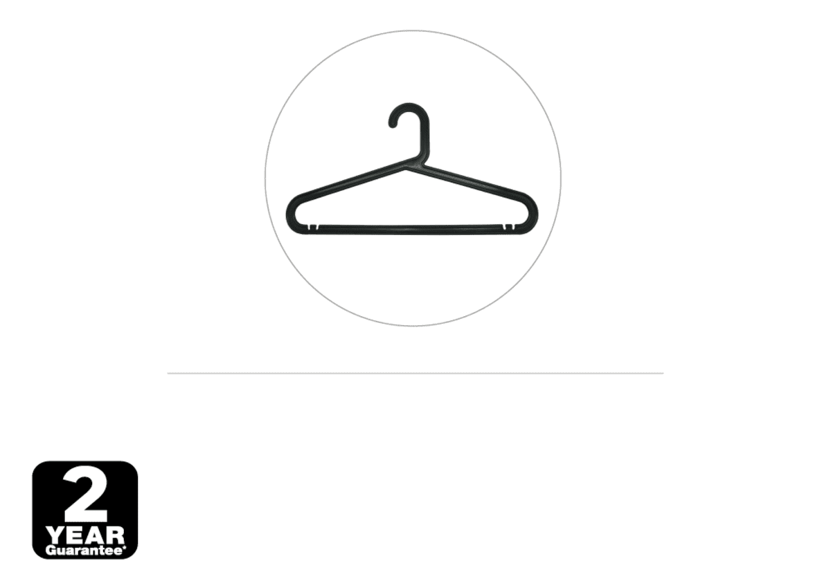 SET 4 HANGERS 39 CM BLACK PLASTIC