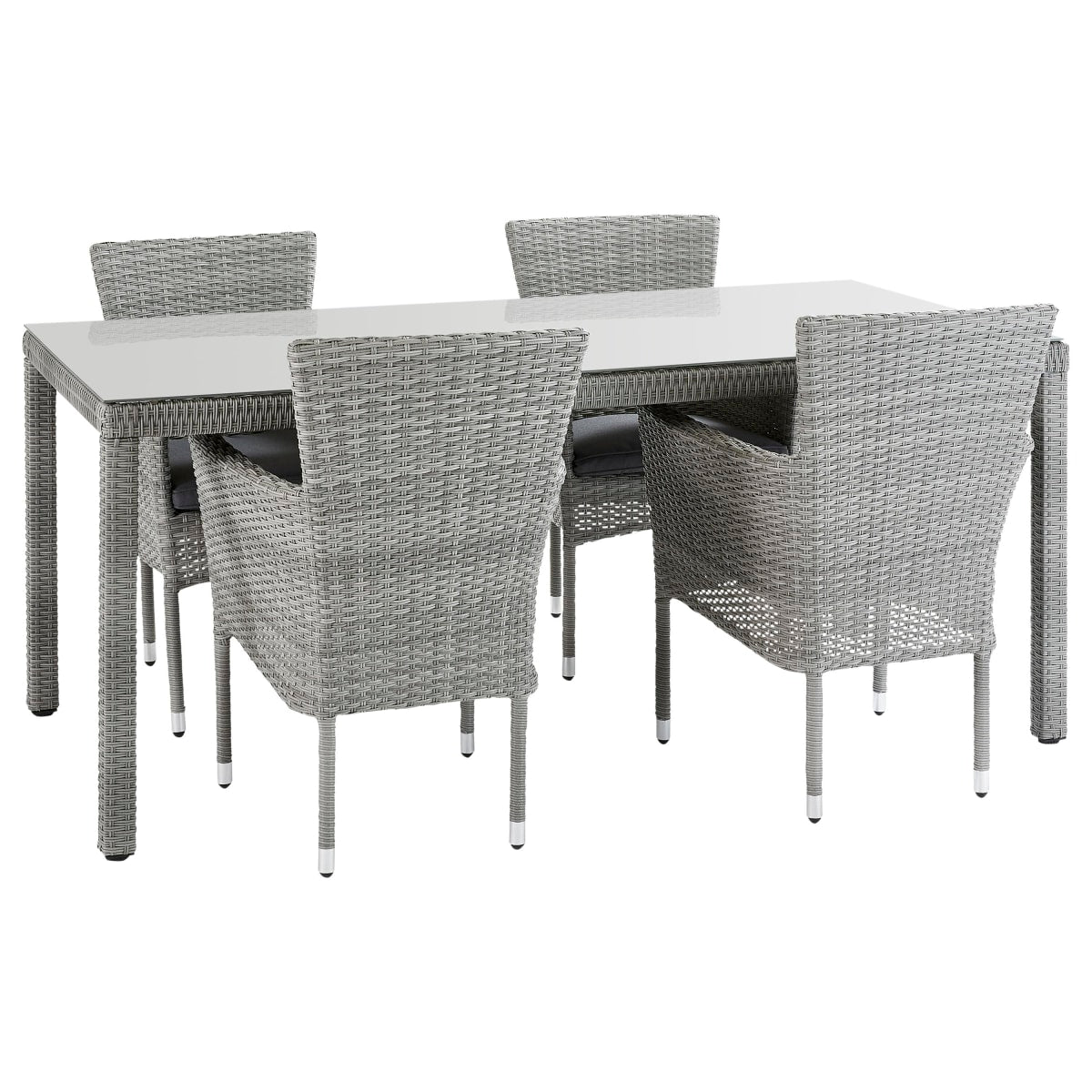 DAVOS NATERIAL TABLE 90X180X74 synthetic wicker aluminum and glass