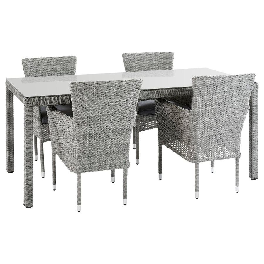 Bricocenter DAVOS NATERIAL TABLE 90X180X74 synthetic wicker aluminum and glass