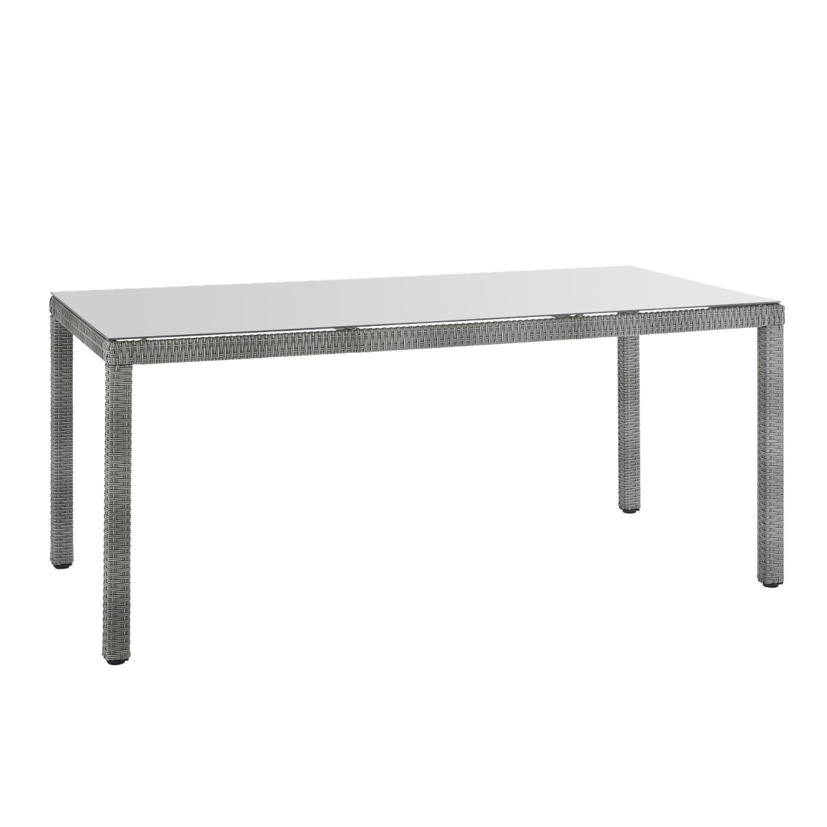 DAVOS NATERIAL TABLE 90X180X74 synthetic wicker aluminum and glass