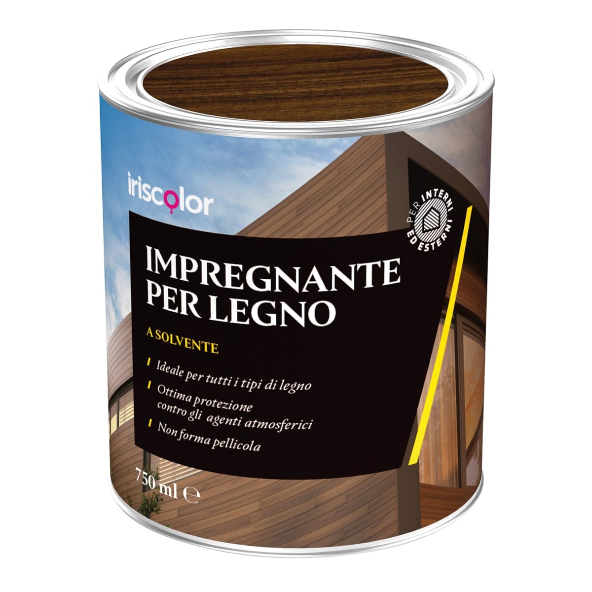 Bricocenter IMPREGNATING SOLVENT INTERIOR-EXTERIOR DARK WALNUT ML.750