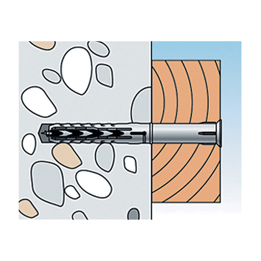 SXR 10x120 wall plug with screw, 1 piece, single-ended