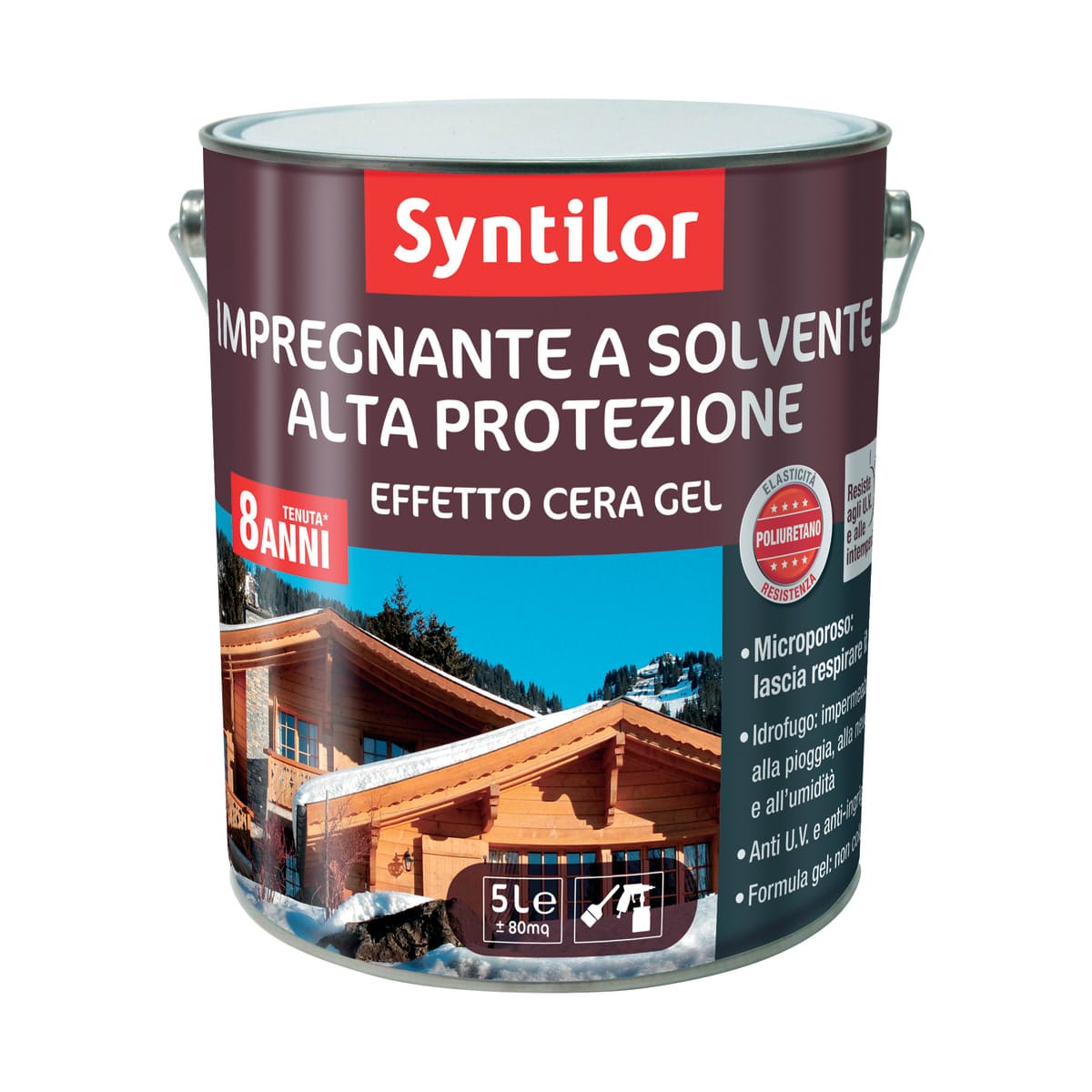 Bricocenter IMPREGNANTE PROTETTIVO PER LEGNO BASE SOLVENTE ALTA PROTEZIONE NOCE CHIARO SYNTILOR 5LT