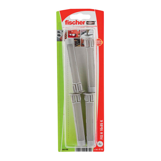 Fischer HK chemical anchor plug, 85 mm long, 16 mm diameter, pack of 4
