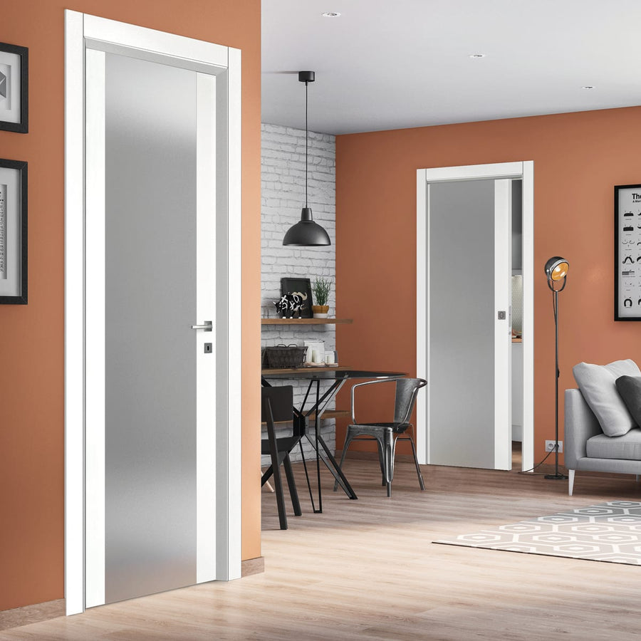 Porta oxford vetro neve reversibile 70x210