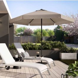 AVEA NATERIAL ALUMINUM UMBRELLA WITH POLYESTER CANVAS DOVE GREY D 3 M