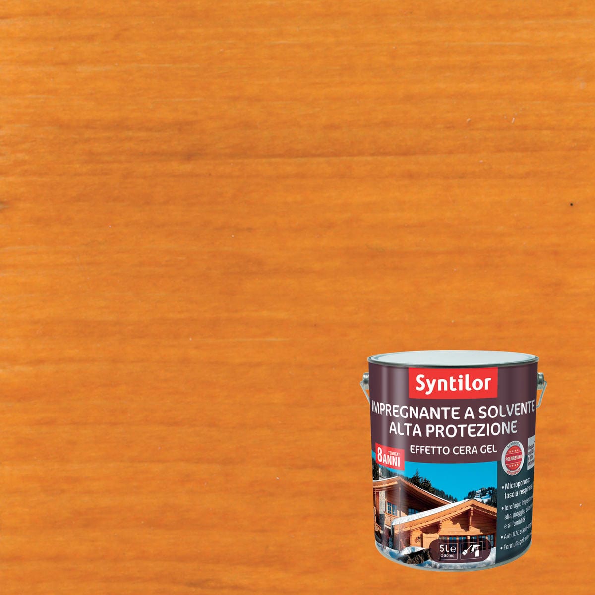 Bricocenter IMPREGNANTE PROTETTIVO PER LEGNO BASE SOLVENTE ALTA PROTEZIONE NOCE CHIARO SYNTILOR 5LT