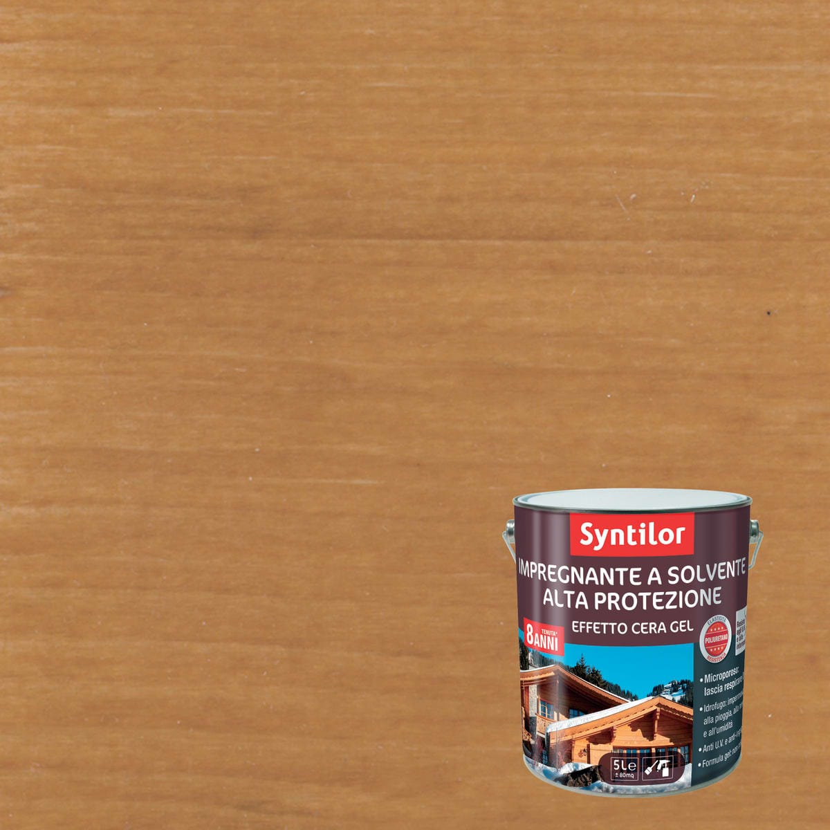 Bricocenter IMPREGNANTE PROTETTIVO PER LEGNO BASE SOLVENTE ALTA PROTEZIONE INCOLORE SYNTILOR 5LT