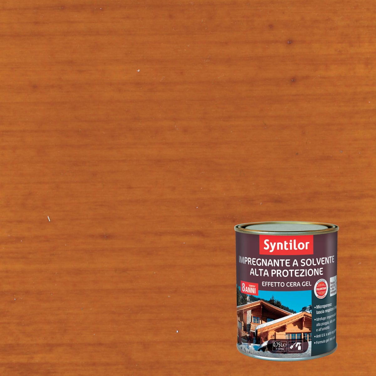 Bricocenter IMPREGNANTE PROTETTIVO PER LEGNO BASE SOLVENTE ALTA PROTEZIONE NOCE MEDIO SYNTILOR 2,5 LT