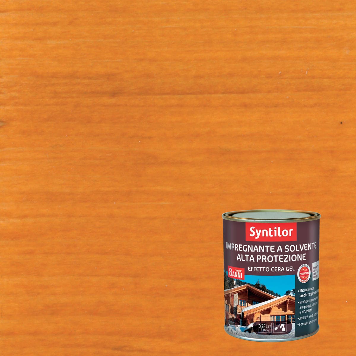 Bricocenter IMPREGNANTE PROTETTIVO PER LEGNO BASE SOLVENTE ALTA PROTEZIONE NOCE CHIARO SYNTILOR 2,5 LT