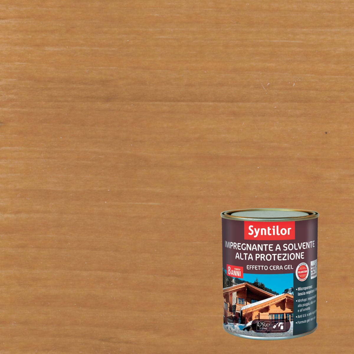 Bricocenter IMPREGNANTE PROTETTIVO PER LEGNO BASE SOLVENTE ALTA PROTEZIONE INCOLORE SYNTILOR 750ML