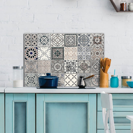 Grey Azulej metal splashback