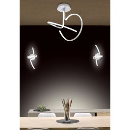 KILEY ALUMINIUM CEILING LAMP SILVER D40 CM LED 39W NATURAL LIGHT