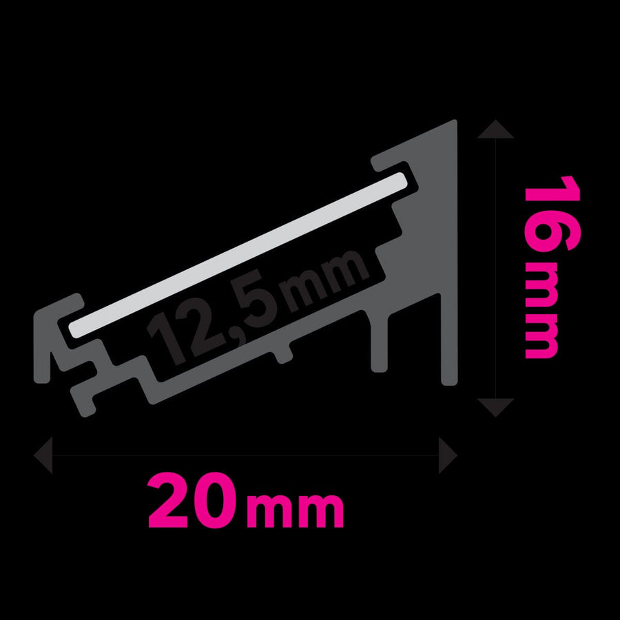 Bricocenter ANGLE PROFILE FOR LED STRIPS 2MT ALUMINIUM SILVER