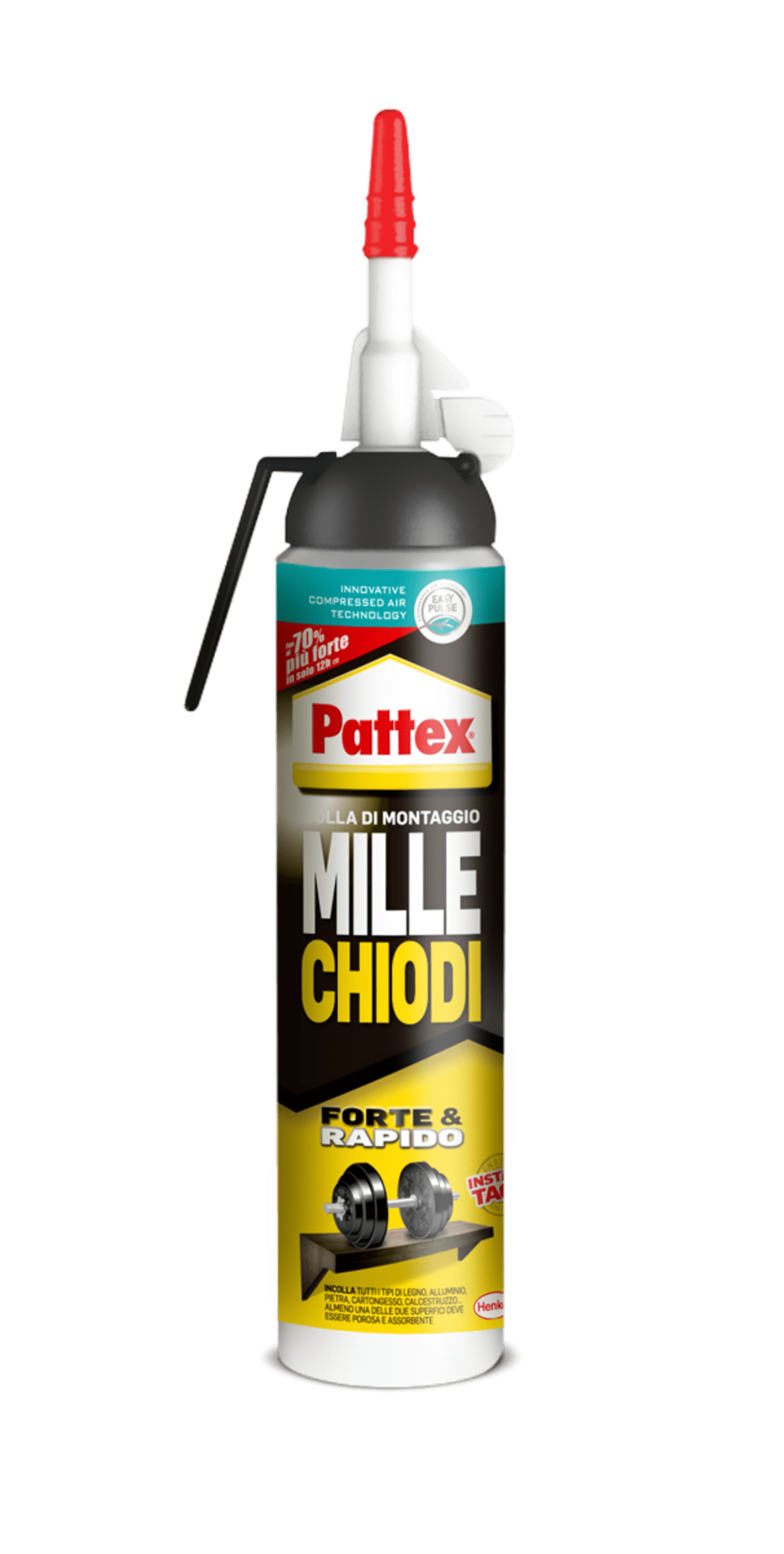 STRONG AND FAST MOUNTING GLUE MILLECHIODI CARTRIDGE WITH INTEGRATED DISPENSER 260GR