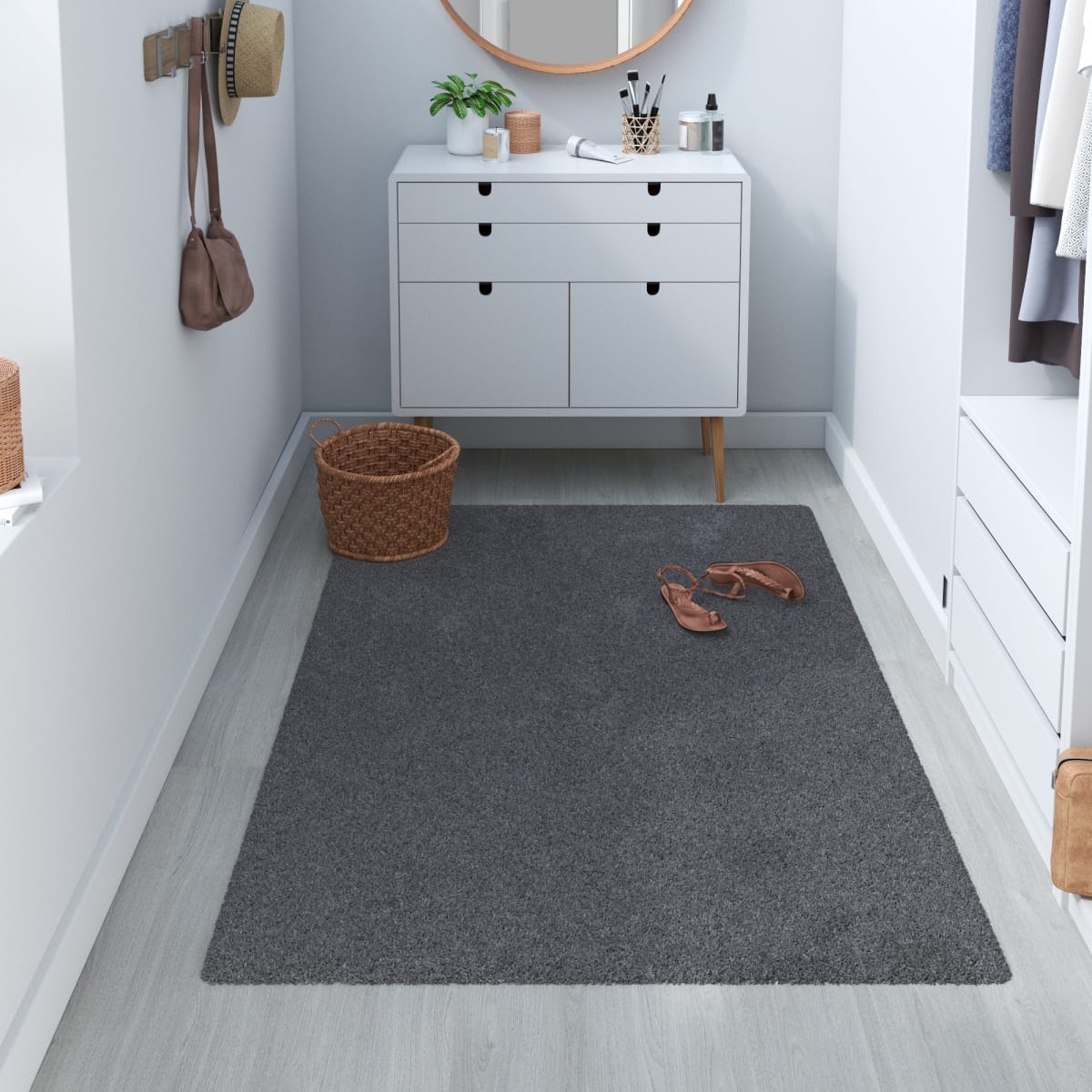 SHAGGY CARPET TONY DARK GREY 80X150 CM POLYESTER