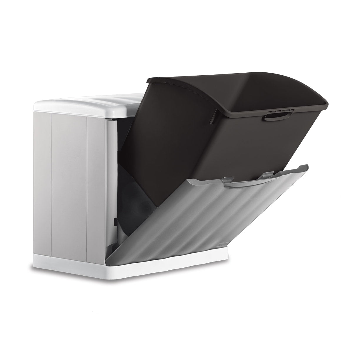 AMICA DUSTBIN 25LT L40 P25 H38CM GREY PLASTIC FLAP CLOSURE