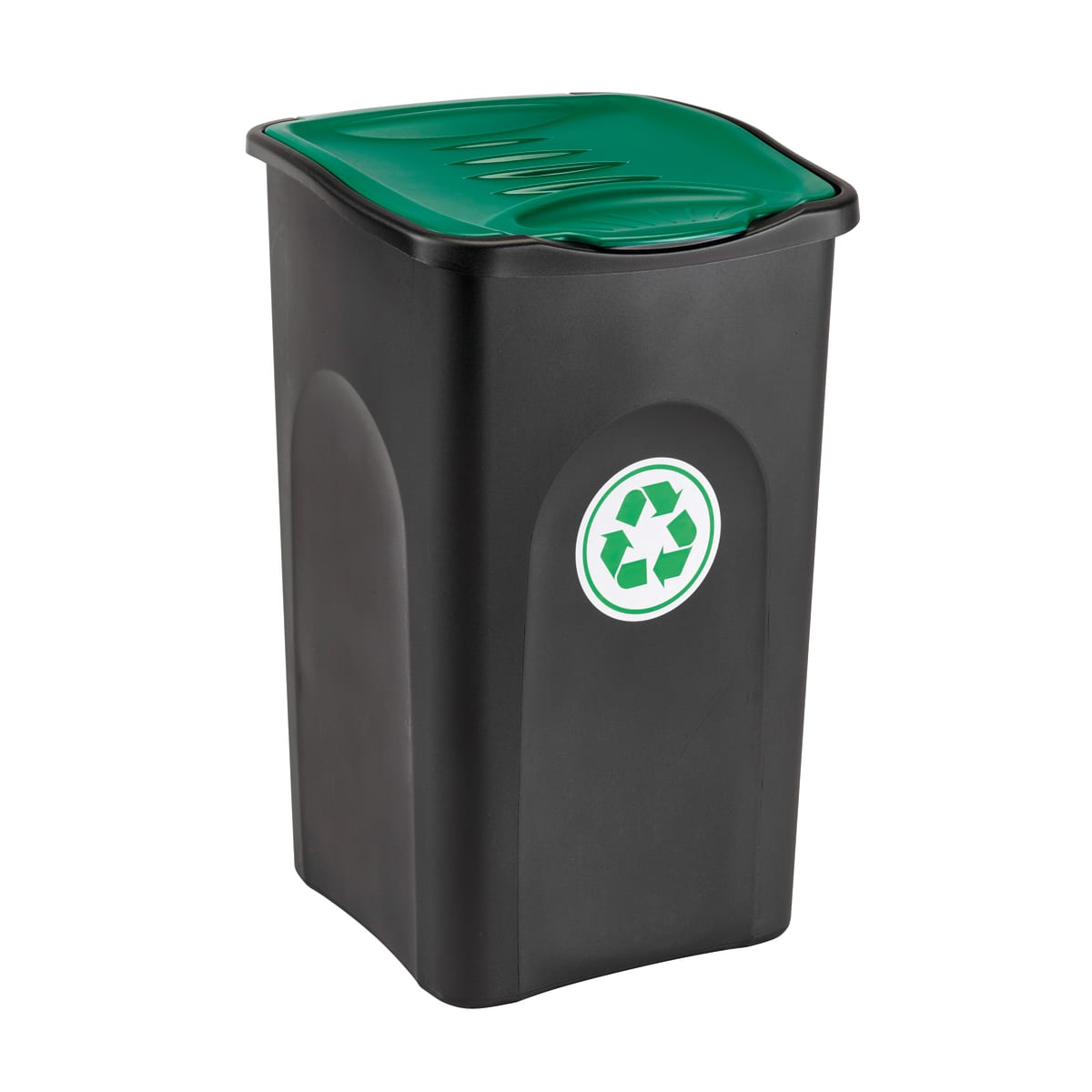 Bricocenter SET OF 3 ECOGREEN DUSTBINS BLACK/COLOURED LID