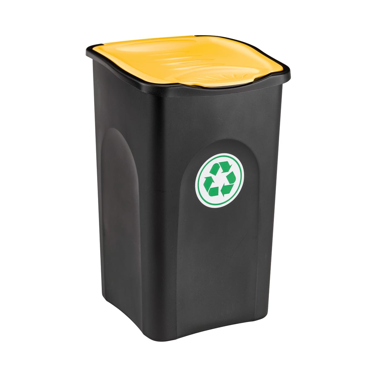 Bricocenter SET OF 3 ECOGREEN DUSTBINS BLACK/COLOURED LID