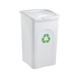 BE-GREEN DUSTBIN 50LT L37 P37 H56CM WHITE PLASTIC ROCKER CLOSURE