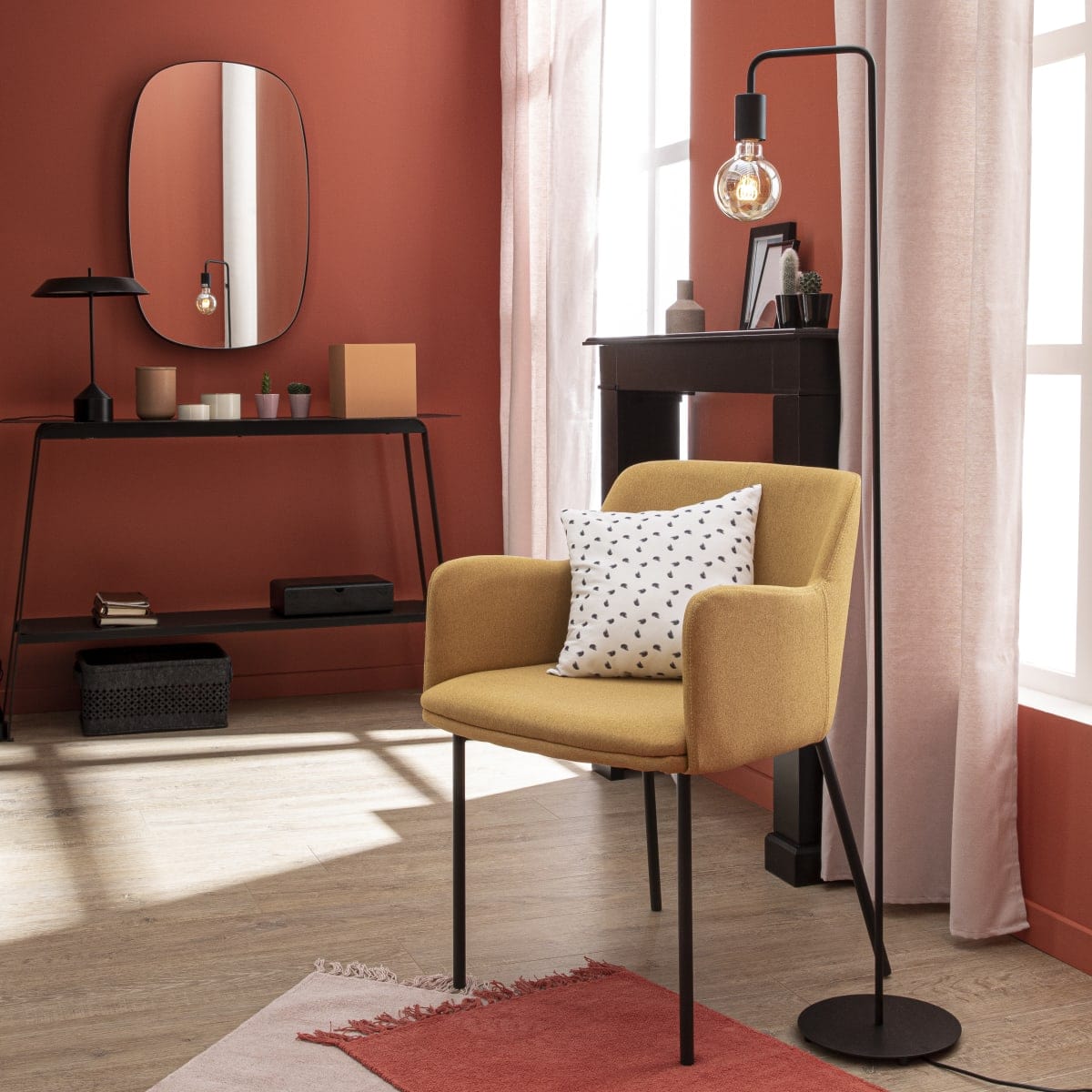 Bricocenter BLOOM MIRROR METAL BLACK 50X80 CM