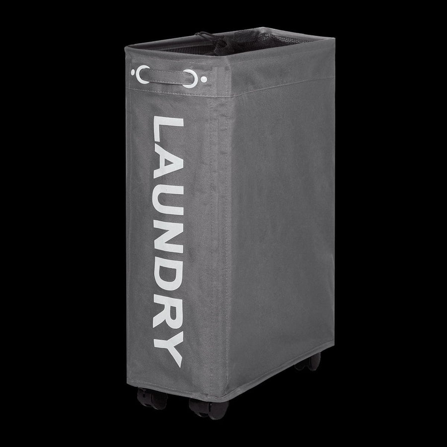 Bricocenter ROLLER SLIM LINEN RACK WITH WHEELS GREY FABRIC W 39 D 18,5 H 60 CM