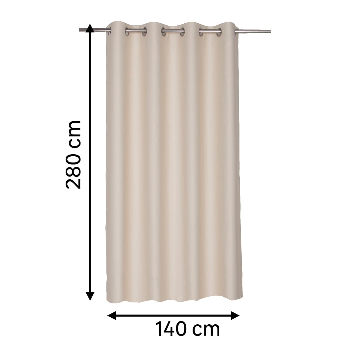 Bricocenter CURTAIN ALYCIA BLACKOUT ECRU 140X280 CM WITH EYELETS