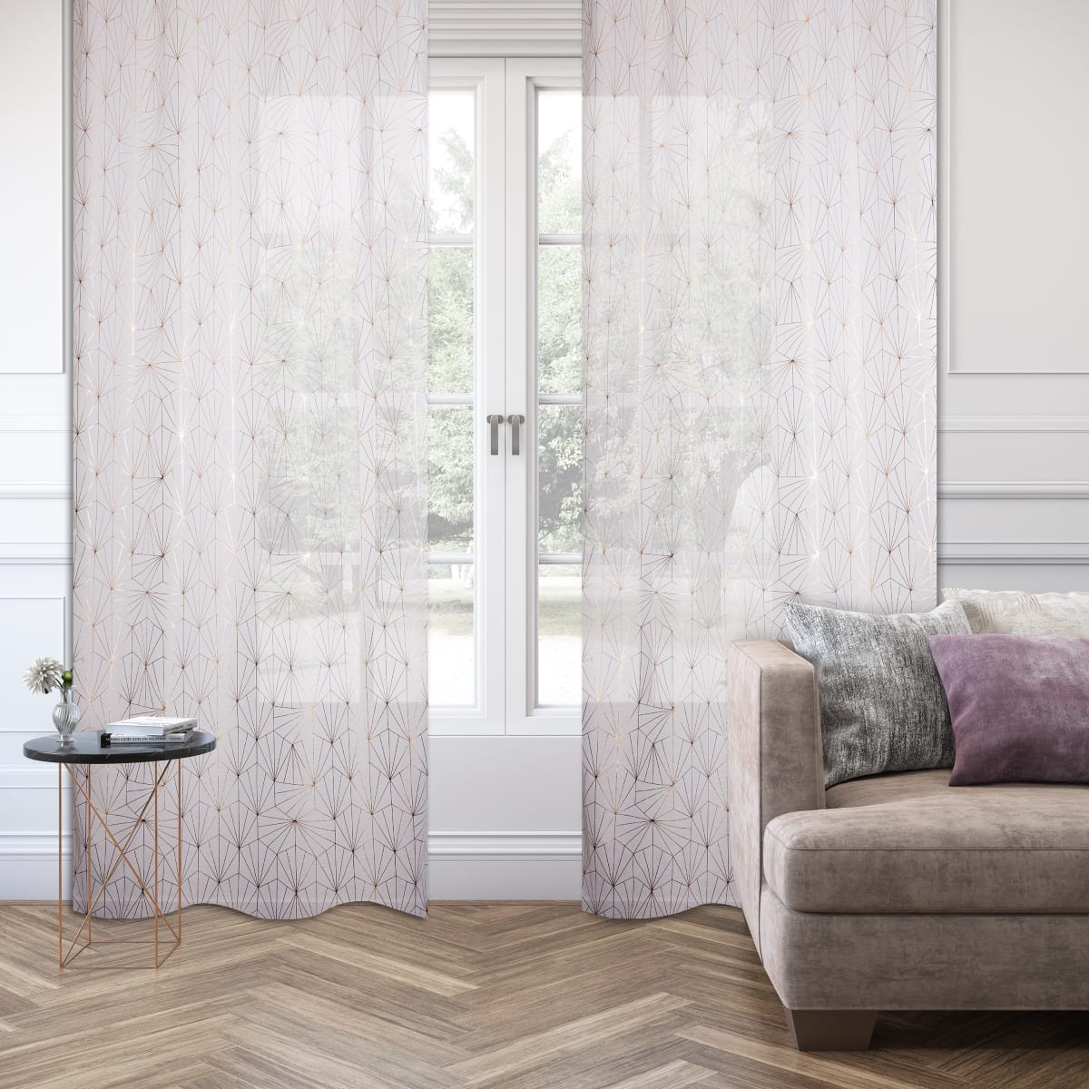 Bricocenter ARDA WHITE AND GOLD FILTER CURTAIN 140X280 CM WITH EYELETS