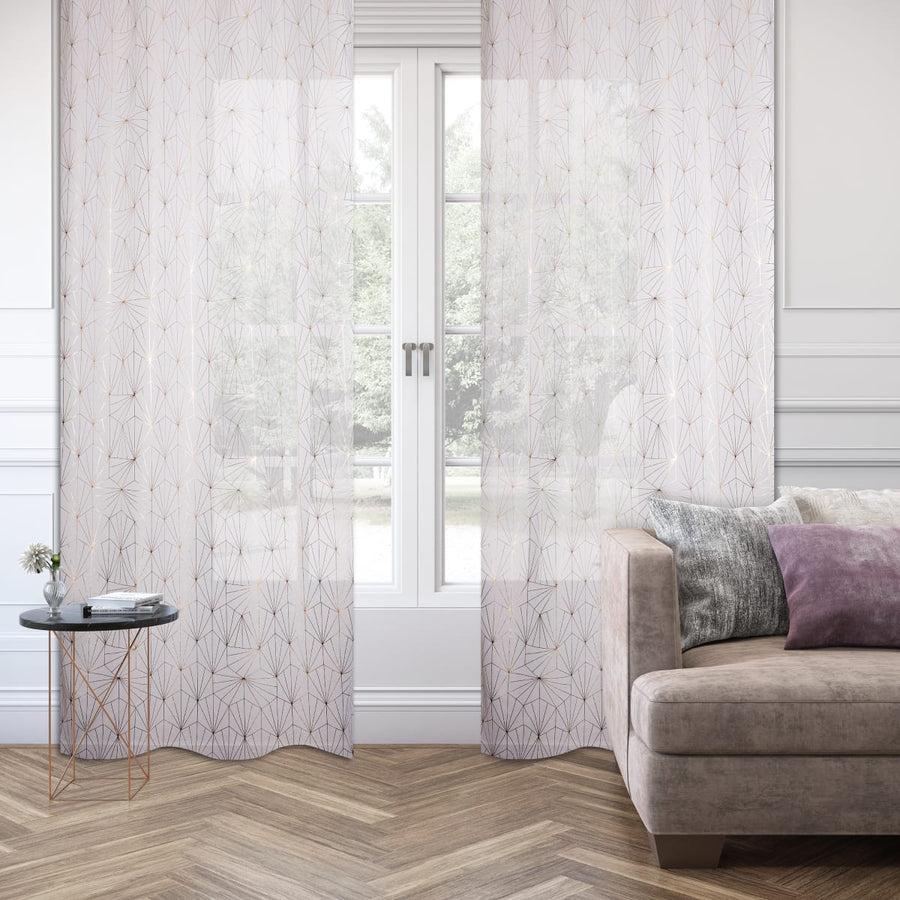 Bricocenter ARDA WHITE AND GOLD FILTER CURTAIN 140X280 CM WITH EYELETS